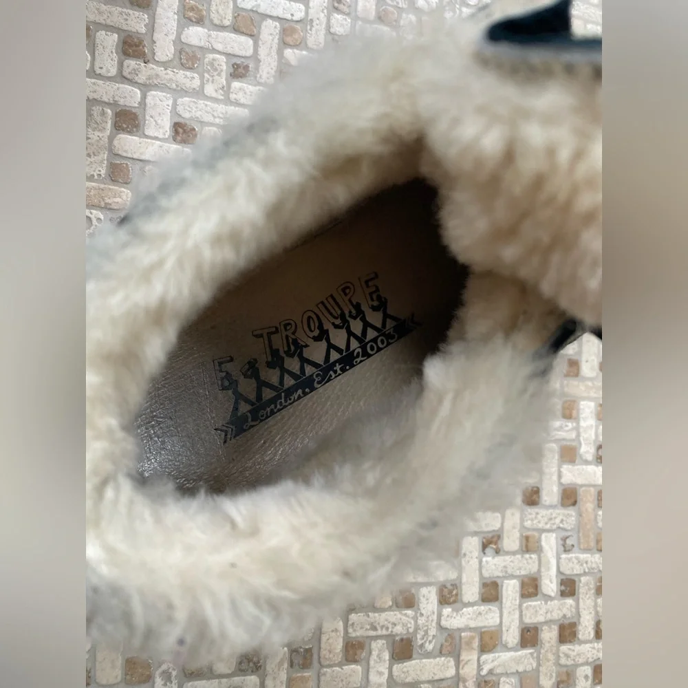 F-Troupe black suede shearling boots - Picture 4 of 6